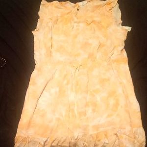 A peach dress
